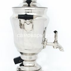 Электрический самовар из латуни никелированный на 1,5 литра форма "Тюльпан" с защитой от выкипания в Южноуральске - yuzhnouralsk.mebel24.online | фото 3