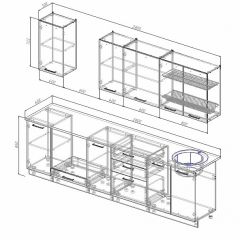 Кухонный гарнитур Антрацит 2800 (Стол. 26мм) в Южноуральске - yuzhnouralsk.mebel24.online | фото 2