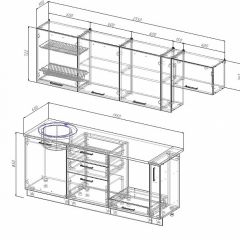 Кухонный гарнитур Лофт 2550 (Стол. 26мм) в Южноуральске - yuzhnouralsk.mebel24.online | фото 2