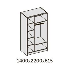 ИННЭС-5 Шкаф-купе 2-х дв. 1400 (1дв. Ф1 - бодега белая, 1дв. Ф2 - зеркало) в Южноуральске - yuzhnouralsk.mebel24.online | фото 2