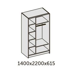 ИННЭС-5 Шкаф-купе 2-х дв. 1400 (2дв. Ф1 - ЛДСП белый глянец) в Южноуральске - yuzhnouralsk.mebel24.online | фото 2