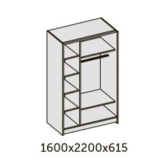 ИННЭС-5 Шкаф-купе 2-х дв. 1600 (2дв. Ф1 - венге) в Южноуральске - yuzhnouralsk.mebel24.online | фото 2