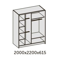 ИННЭС-5 Шкаф-купе 2-х дв. 2000 (2 дв. Ф3 - венге вст. экокожа корич) в Южноуральске - yuzhnouralsk.mebel24.online | фото 2