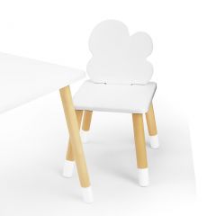 Комплект детской мебели стол и два стула Облачко (Белый/Белый/Береза) в Южноуральске - yuzhnouralsk.mebel24.online | фото 1
