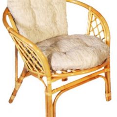 Кресло Багама, подушки светлые обычные шенил (Мёд) в Южноуральске - yuzhnouralsk.mebel24.online | фото 1