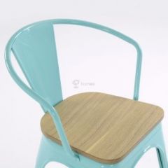 Кресло Barneo N-245 Tolix style Wood  (RAL6027 бирюзовый) в Южноуральске - yuzhnouralsk.mebel24.online | фото 3