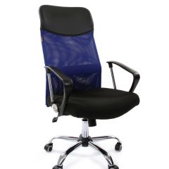 Кресло для руководителя CHAIRMAN 610 N (15-21 черный/сетка синий) в Южноуральске - yuzhnouralsk.mebel24.online | фото