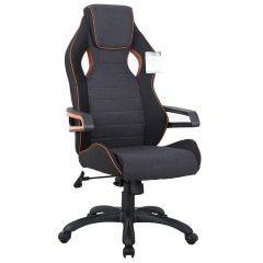 Кресло компьютерное BRABIX Techno Pro GM-003 (ткань черное/серое, вставки оранжевые) 531813 в Южноуральске - yuzhnouralsk.mebel24.online | фото