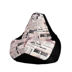 Кресло-мешок XL Газета-Black в Южноуральске - yuzhnouralsk.mebel24.online | фото