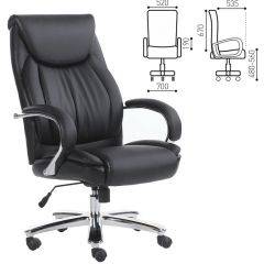 Кресло офисное BRABIX "Advance EX-575" (хром/экокожа/черное) 531825 в Южноуральске - yuzhnouralsk.mebel24.online | фото 1