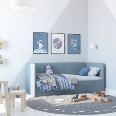 Кровать-диван Leonardo 160*70 (Голубой) + боковина в Южноуральске - yuzhnouralsk.mebel24.online | фото 5