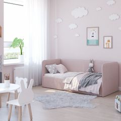 Кровать-диван Leonardo 160*70 (Розовый) + боковина в Южноуральске - yuzhnouralsk.mebel24.online | фото 5