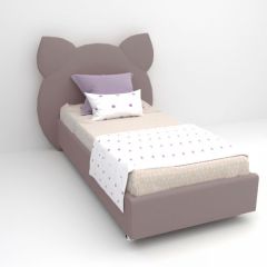 Кровать Котя с ортопедическим основанием 1200 (велюр темно-серый) в Южноуральске - yuzhnouralsk.mebel24.online | фото