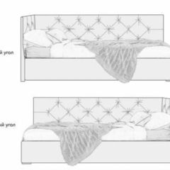 Кровать угловая Лэсли интерьерная +основание (120х200) в Южноуральске - yuzhnouralsk.mebel24.online | фото 2
