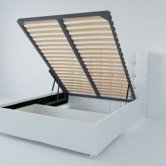 Кровать Венеция с ПМ 1200 (экокожа белая) в Южноуральске - yuzhnouralsk.mebel24.online | фото