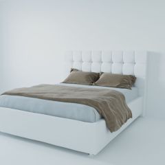 Кровать Венеция с ПМ 1200 (экокожа белая) в Южноуральске - yuzhnouralsk.mebel24.online | фото 2