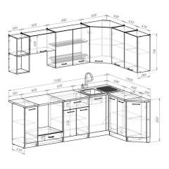 Кухонный гарнитур Лариса прайм 5 2300х1500 мм в Южноуральске - yuzhnouralsk.mebel24.online | фото 2