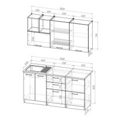 Кухонный гарнитур Лариса стандарт 4 1600 мм в Южноуральске - yuzhnouralsk.mebel24.online | фото 2