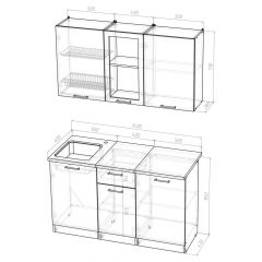 Кухонный гарнитур Ольга медиум 1 1400 мм в Южноуральске - yuzhnouralsk.mebel24.online | фото 2