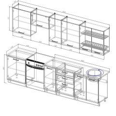 Кухонный гарнитур Вегас 3000 (Стол. 26мм) в Южноуральске - yuzhnouralsk.mebel24.online | фото 2