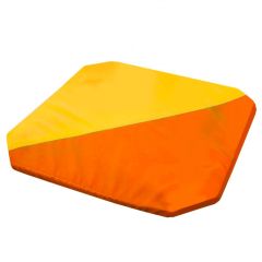 Мат гимнастический 1,3x1,3x0,05м складной скошенные углы цв.оранжевый-желтый в Южноуральске - yuzhnouralsk.mebel24.online | фото