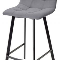 Полубарный стул CHILLI-QB SQUARE серый #27, велюр / черный каркас (H=66cm) М-City в Южноуральске - yuzhnouralsk.mebel24.online | фото