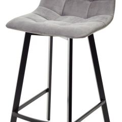 Полубарный стул CHILLI-QB SQUARE светло-серый #26, велюр / черный каркас (H=66cm) М-City в Южноуральске - yuzhnouralsk.mebel24.online | фото