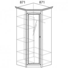 Шкаф угловой №641 "Флоренция" Фасад глухой (угол 871*871) Дуб оксфорд в Южноуральске - yuzhnouralsk.mebel24.online | фото 2