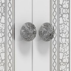 Шкаф 4-х дверный с зеркалами (12.244) Грация (белый/серебро) в Южноуральске - yuzhnouralsk.mebel24.online | фото 2
