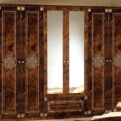 Шкаф 6-и дверный с зеркалами (02.146) Рома (орех) в Южноуральске - yuzhnouralsk.mebel24.online | фото