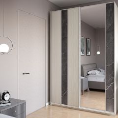 Шкаф-купе 1300 серии SILVER S4+S3Z+B2+PL1 (2 ящика+1 штанга) профиль «Серебро» в Южноуральске - yuzhnouralsk.mebel24.online | фото