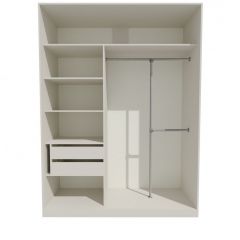Шкаф-купе 1700 серии NEW CLASSIC K4+K4+B2+PL4 (2 ящика+F обр. штанга) профиль «Капучино» в Южноуральске - yuzhnouralsk.mebel24.online | фото 2