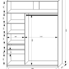 Шкаф-купе 1800 серии SOFT D1+D3+B2+PL1 (2 ящика+1штанга) профиль «Графит» в Южноуральске - yuzhnouralsk.mebel24.online | фото 3