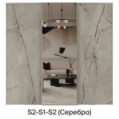 Шкаф-купе 1950 серии SILVER S6+S1+S6Z B22+PL1 (по 2 ящика лев/прав+1 штанга) профиль «Серебро» в Южноуральске - yuzhnouralsk.mebel24.online | фото 6