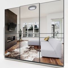 Шкаф-купе 2400 серии SOFT D4+D4+D4+B22+PL1 (по 2 ящика лев/прав+1штанга) профиль «Графит» в Южноуральске - yuzhnouralsk.mebel24.online | фото 4
