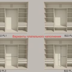 Шкаф-купе 2400 серии SOFT D4+D4+D4+B22+PL1 (по 2 ящика лев/прав+1штанга) профиль «Графит» в Южноуральске - yuzhnouralsk.mebel24.online | фото 5