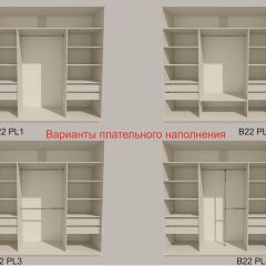 Шкаф-купе 2400 серии SOFT D5+D5+D5+B22+PL4 (по 2 ящика лев/прав+2штанги) профиль «Графит» в Южноуральске - yuzhnouralsk.mebel24.online | фото 4