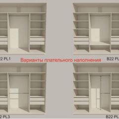 Шкаф-купе 2400 серии SOFT D7+D3+D3+B22+PL4 (по 2 ящика лев/прав+2штанги) профиль «Капучино» в Южноуральске - yuzhnouralsk.mebel24.online | фото 6