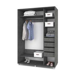 РОЛАНД Шкаф-купе с зеркалами Камень темный (600*1200) Р623 в Южноуральске - yuzhnouralsk.mebel24.online | фото 4