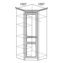 Шкаф угловой №183 "Лючия" Фасад глухой (Угол 1007*1007) Дуб оксфорд в Южноуральске - yuzhnouralsk.mebel24.online | фото 2