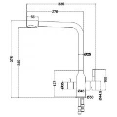 Смеситель д/кухни MELANA-F610304 Stello нерж.сталь, с переключателем на фильтр, однорычажный, сатин в Южноуральске - yuzhnouralsk.mebel24.online | фото 4