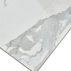 Стол CREMONA 140 HIGH GLOSS STATUARIO Белый мрамор глянцевый, керамика/ белый каркас, ®DISAUR в Южноуральске - yuzhnouralsk.mebel24.online | фото 5