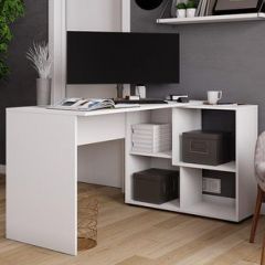 Стол компьютерный угловой СКМУ-4 Белый в Южноуральске - yuzhnouralsk.mebel24.online | фото