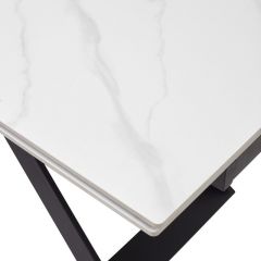 Стол LIVORNO 180 MATT WHITE MARBLE SOLID CERAMIC / BLACK, ®DISAUR в Южноуральске - yuzhnouralsk.mebel24.online | фото 9