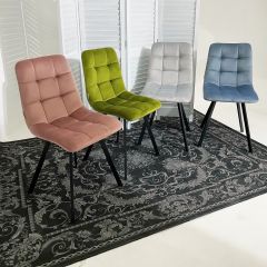 Стул CHILLI SQUARE BLUVEL-03 светло-серый, велюр / черный каркас М-City в Южноуральске - yuzhnouralsk.mebel24.online | фото 5