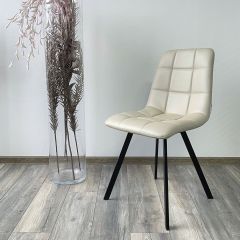 Стул CHILLI SQUARE HK017-02 серо-бежевый, PU/ черный каркас М-City в Южноуральске - yuzhnouralsk.mebel24.online | фото 2