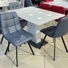 Стул CHILLI SQUARE HK017-09 серо-черничный, PU/ черный каркас М-City в Южноуральске - yuzhnouralsk.mebel24.online | фото 6