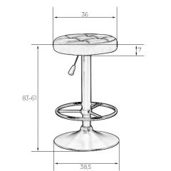 Табурет барный DOBRIN BRUNO LM-5008 (бело-чёрный) в Южноуральске - yuzhnouralsk.mebel24.online | фото 2