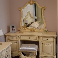 Туалетный стол + Зеркало Мона Лиза (крем) в Южноуральске - yuzhnouralsk.mebel24.online | фото 6