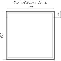 Зеркало Corsica 600х600 black без подсветки Sansa (SB1064Z) в Южноуральске - yuzhnouralsk.mebel24.online | фото 4